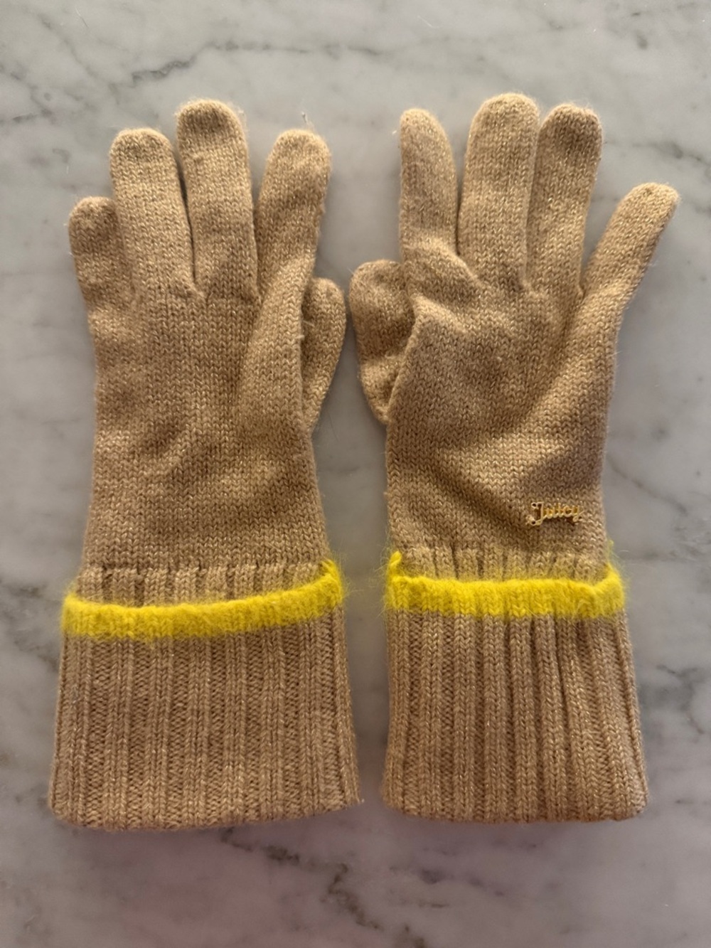 Juicy Couture Beige Knit Glove